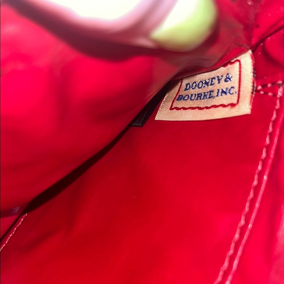 Dooney & Bourke Raspberry and Brown Leather Wristlet - Picture 5 of 8